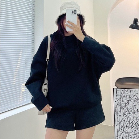 Bộ nỉ cotton thu đông cao cấp hàng xuất hàn dư, oversize