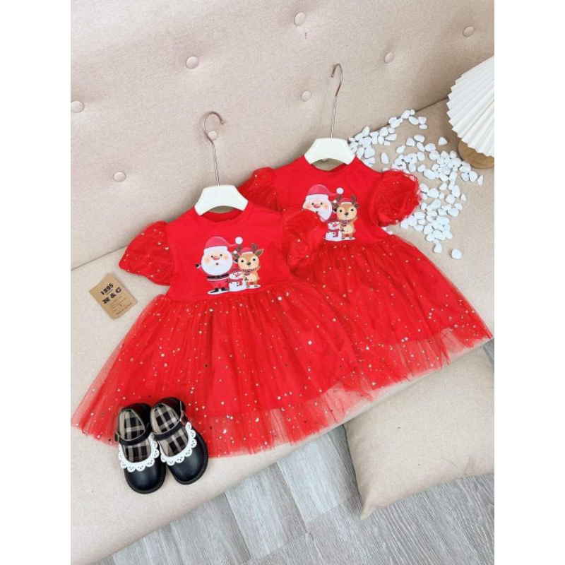 8 đến 28kg.váy noen cho bé.váy xinh cho bé gái.vay đỏ diện noen.hình thật trải sàn ak