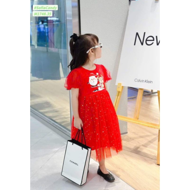 8 đến 28kg.váy noen cho bé.váy xinh cho bé gái.vay đỏ diện noen.hình thật trải sàn ak