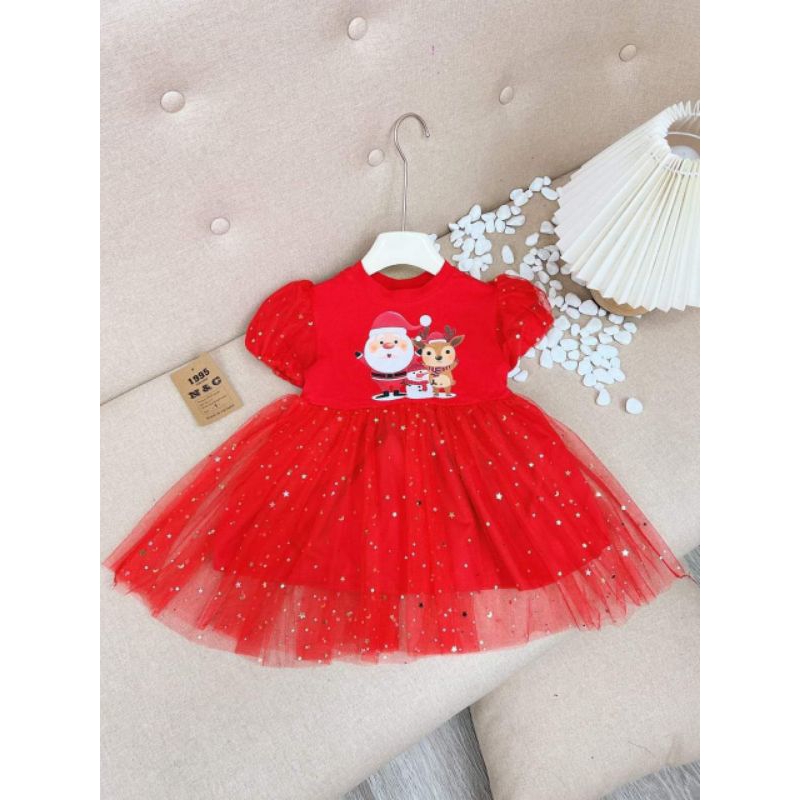 8 đến 28kg.váy noen cho bé.váy xinh cho bé gái.vay đỏ diện noen.hình thật trải sàn ak