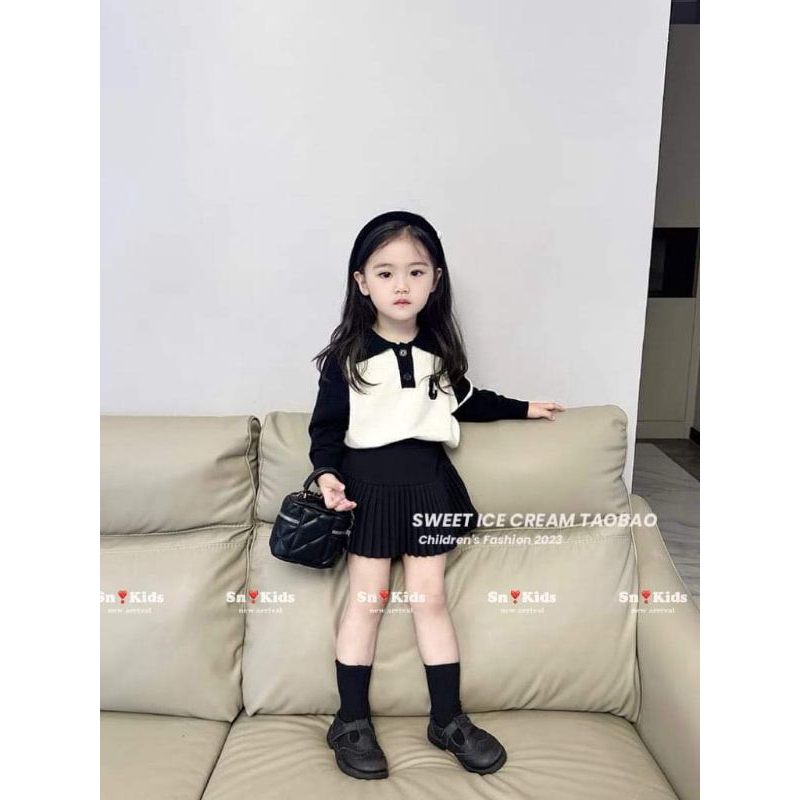 Set học sinh cho bé gái 8 đến 28kg.video +hình thật trải sàn.set 3 món ak