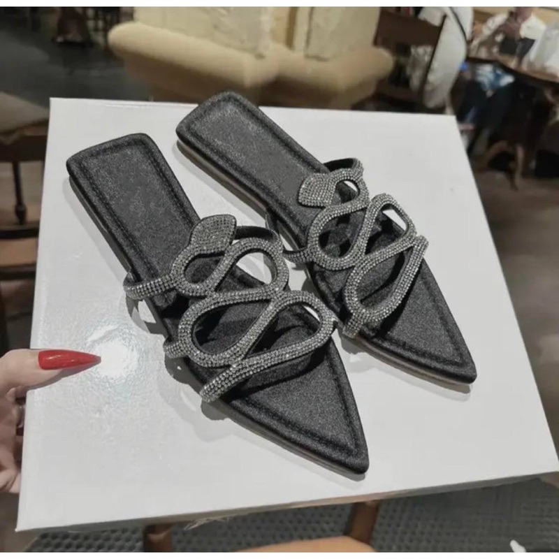 Dép mũi nhọn quai soàn hình rắn kiểu mới thời trang nữ có bigsize từ 35 đến 45