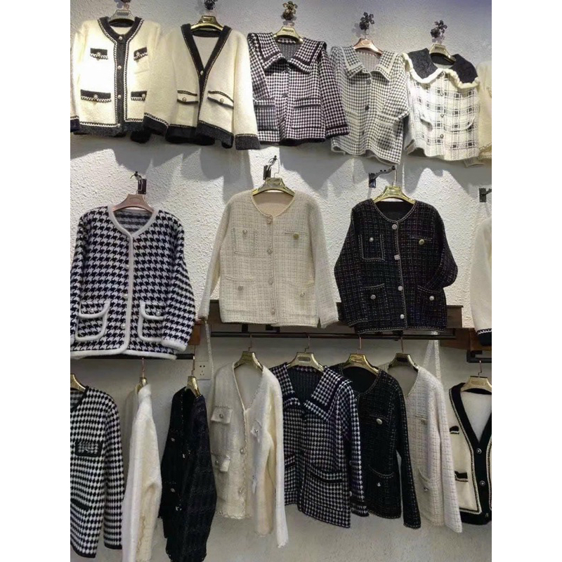 Áo khoác len lông thỏ mịn tiểu thư sang trọng áo cardigan