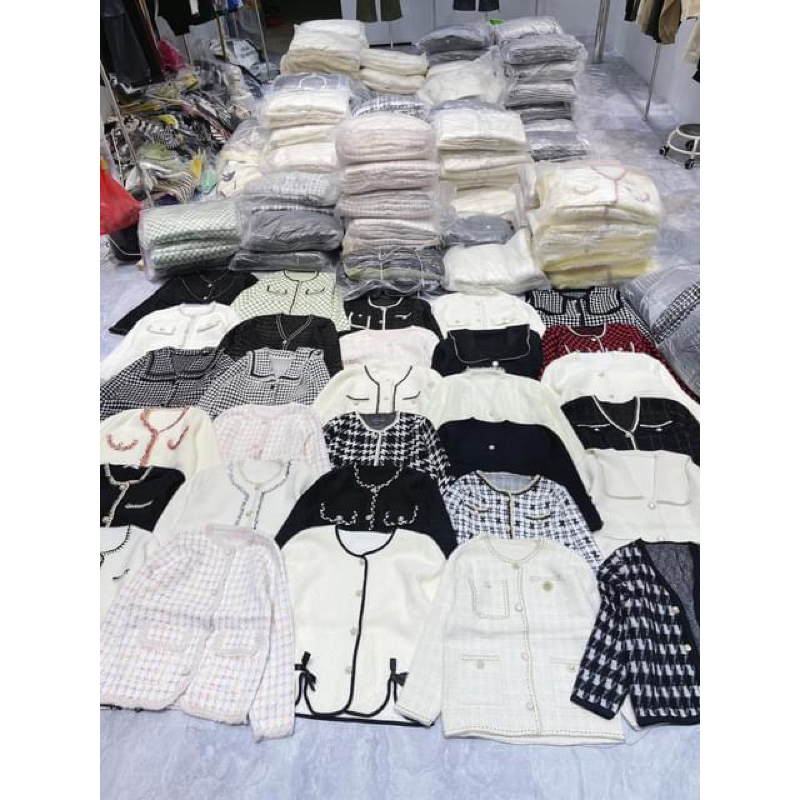 Áo khoác len lông thỏ mịn tiểu thư sang trọng áo cardigan