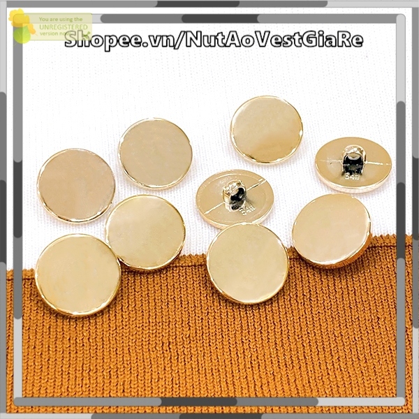Set 10 Nút Nhựa Xi Vàng Bóng Size 1.3cm, 2cm Cho áo sơ mi và áo vest