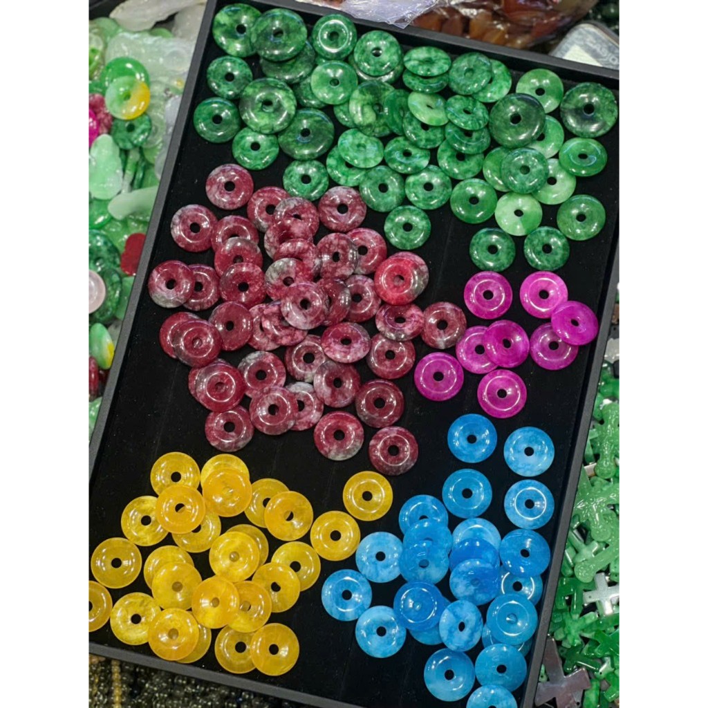 Đồng điếu đá sơn thủy nhiều màu kích thước 2.5cm