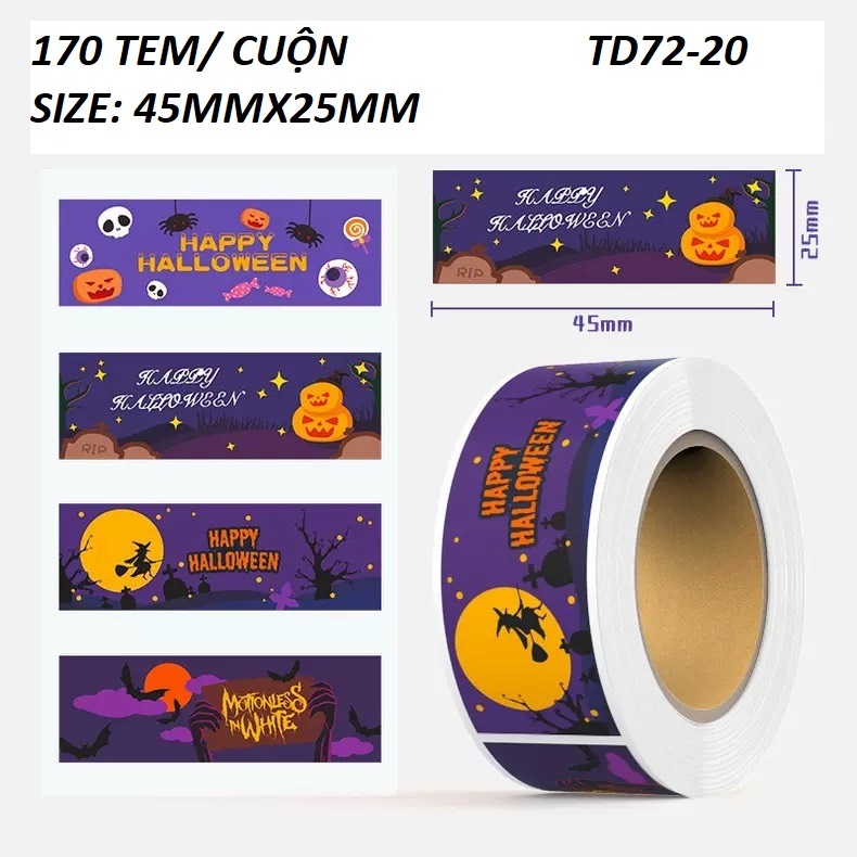 TEM_Tem dán NOEL, Thank you _2.5X7.5cm, cuộn=120 tem_STICKER NIÊM PHONG HỘP GIẤY