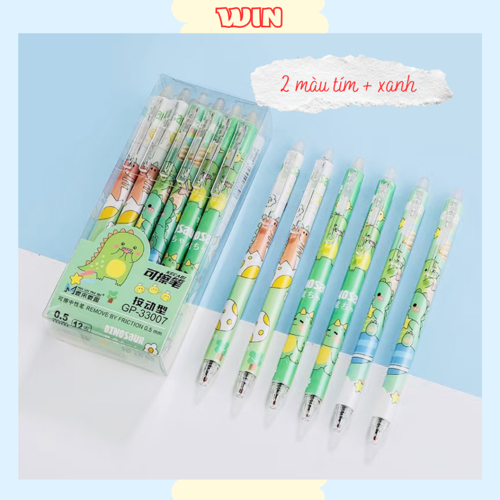 Bút gel xóa được, bút gel bấm ngòi 0,5mm cầm chắc tay cho phù hợp học sinh cấp 1, 2