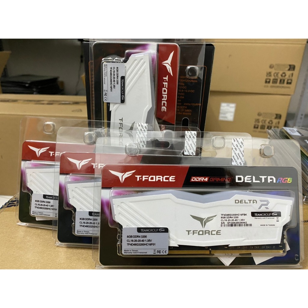 Ram T-Force Delta  RGB DDR4 8GB 3200 White - Black RGB hàng chính hãng bảo hành 60 tháng