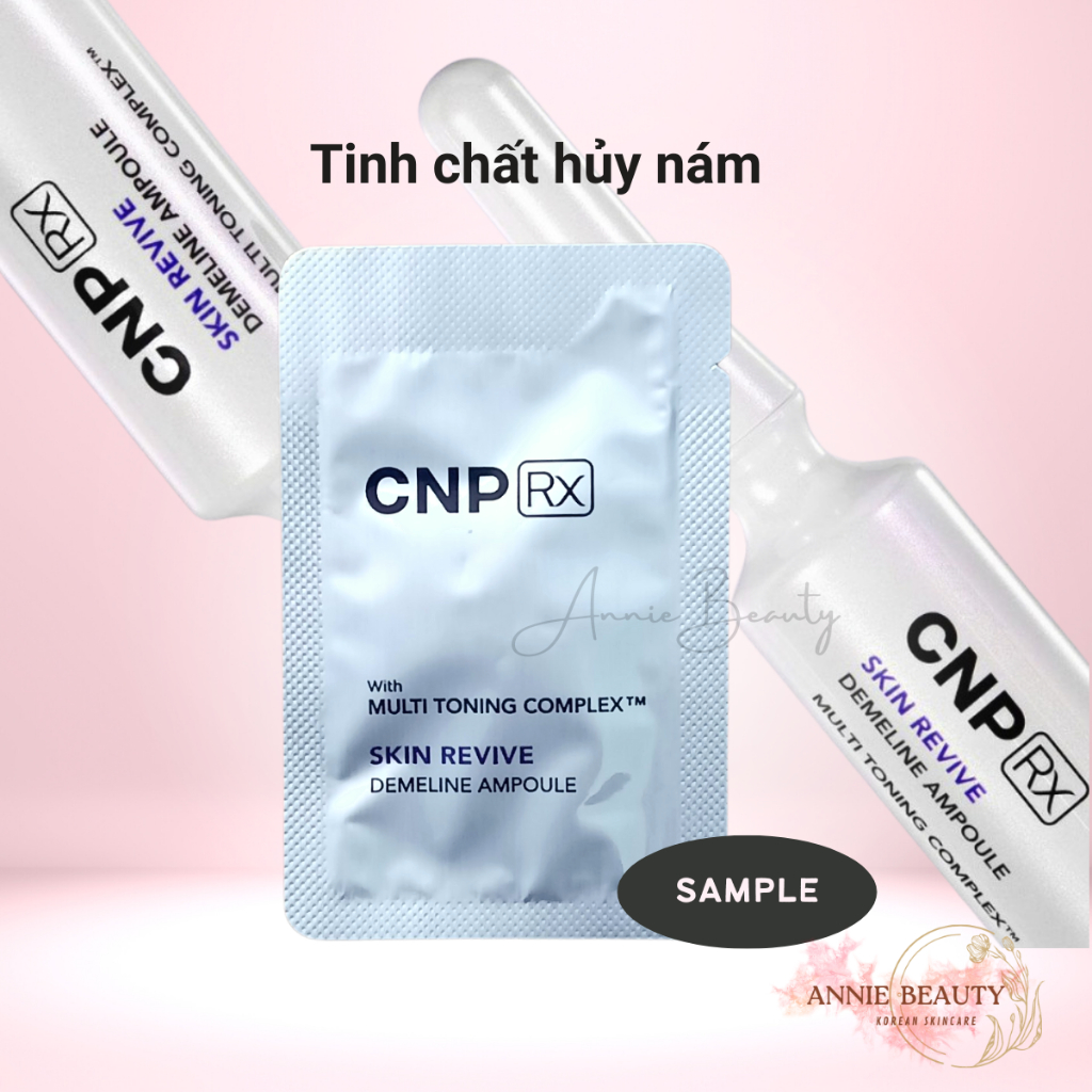 Sample Tinh chất siêu hủy nám, chăm sóc da mặt dưỡng trắng vượt trội CNP Rx Skin Revive Demeline Ampoule