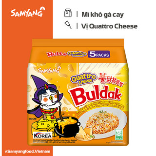 Lốc 5 mì khô gà cay samyang phô mai quattro gói 145g