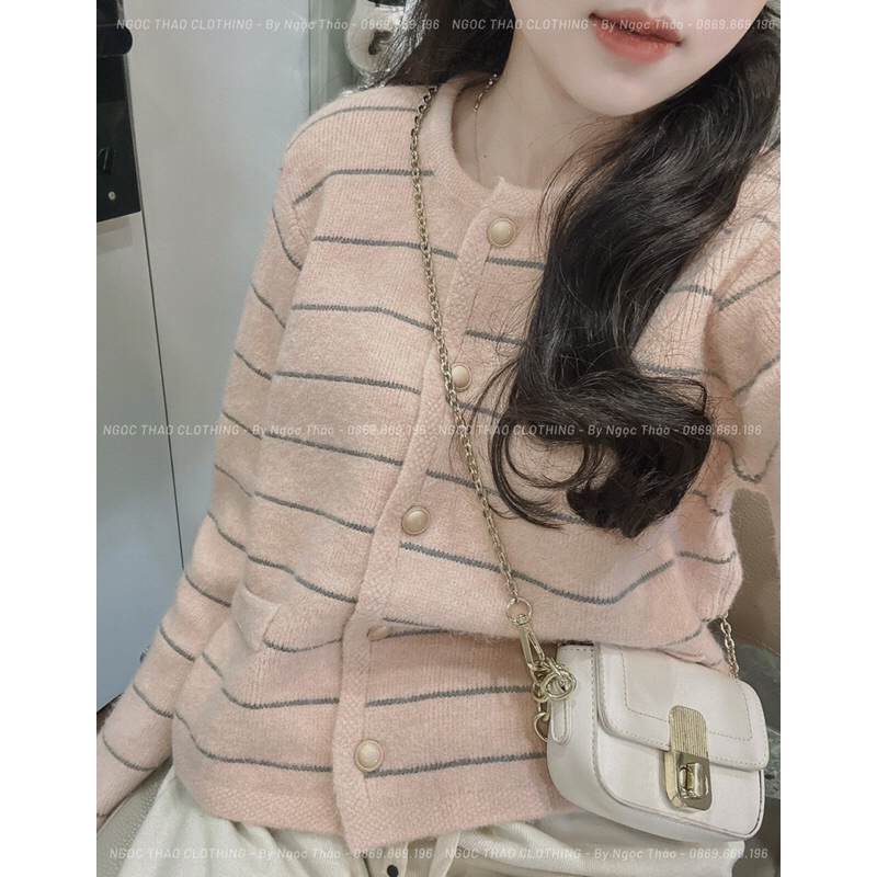 Áo cardigan kẻ lông thỏ 3 màu freesize - 23september