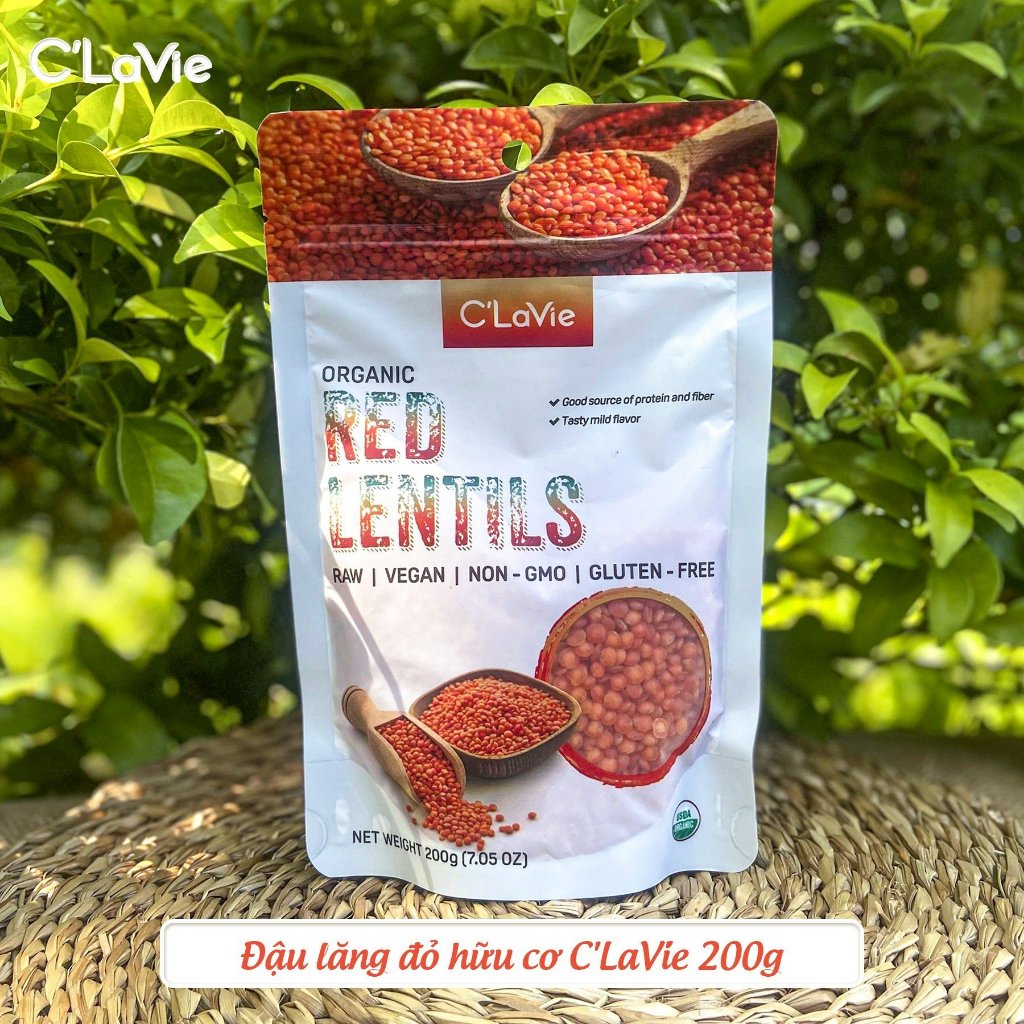 (Sale HSD T5/ 2025) Đậu lăng đỏ hữu cơ Clavie 200g
