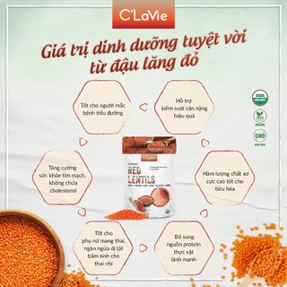 (Sale HSD T5/ 2025) Đậu lăng đỏ hữu cơ Clavie 200g