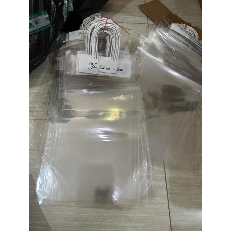 Túi đựng hoa size M đựng 1-3 bông hàng dày 4 mic