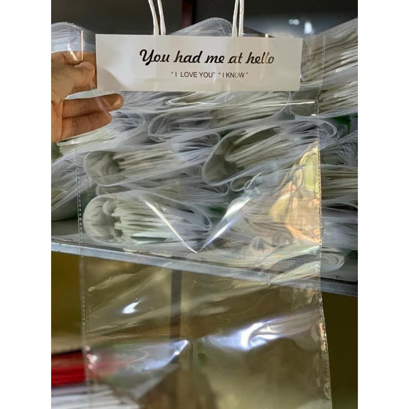 Túi đựng hoa size M đựng 1-3 bông hàng dày 4 mic