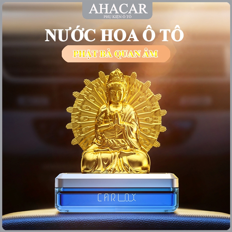 Nước hoa ô tô năng lượng mặt trời tượng phật bà AHACAR Tượng phật bà quan âm để xe ô tô phụ kiện trang trí xe ô tô