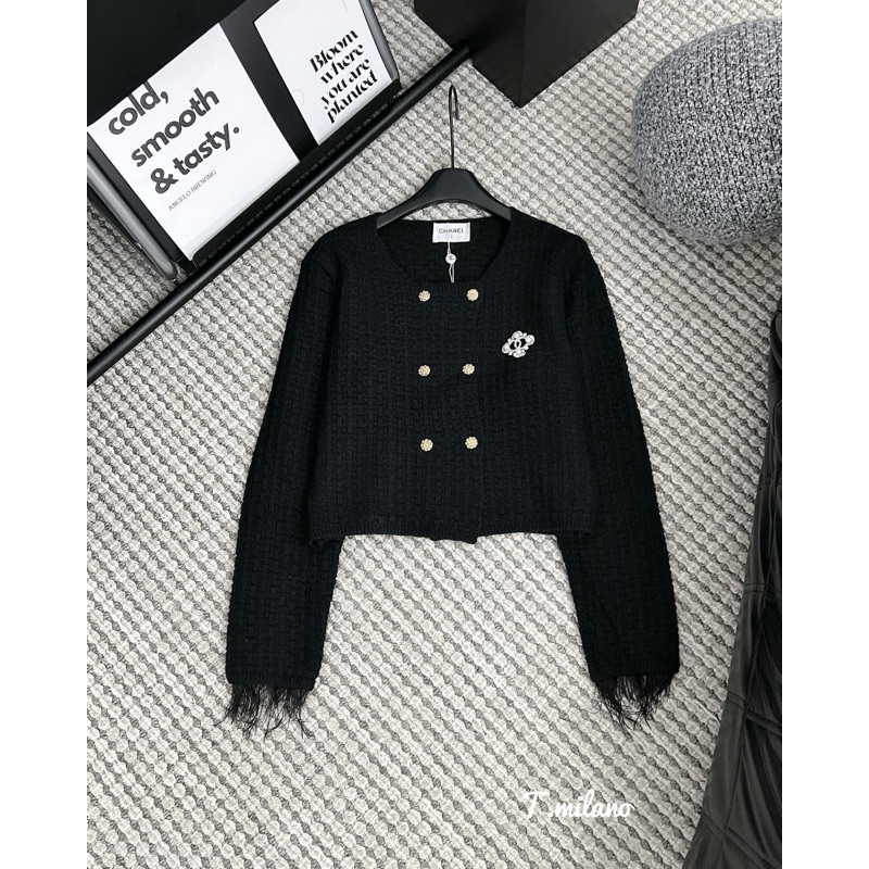 Áo len xà neo tay tua rua QC