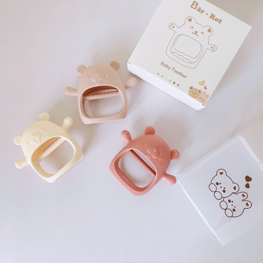 Gặm Nướu Silicon Cho Bé Moyuum,  Baby Rattle, Donut. Bộ Đồ Chơi Xúc Xắc, Lục Lạc Cho Bé