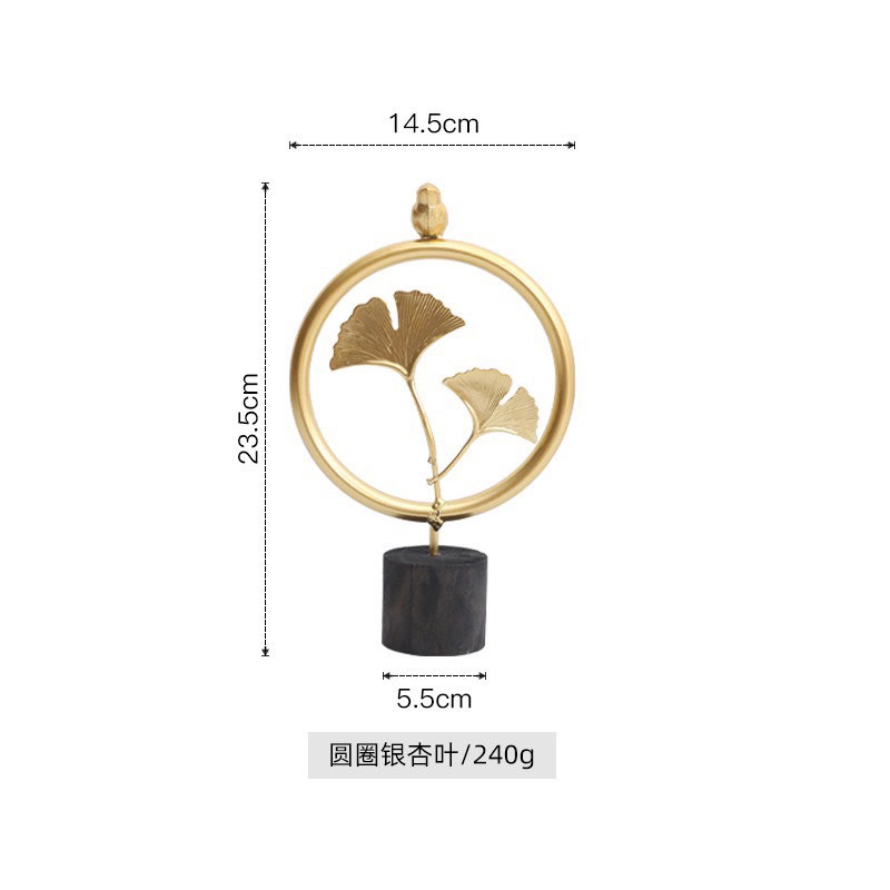 Decor Lá Cây Ngân Hạnh Bằng Kim Loại Biểu Tượng Phồn Thịnh