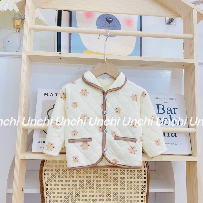 Áo khoác unchi trần bông cổ bẻ phong cách korea