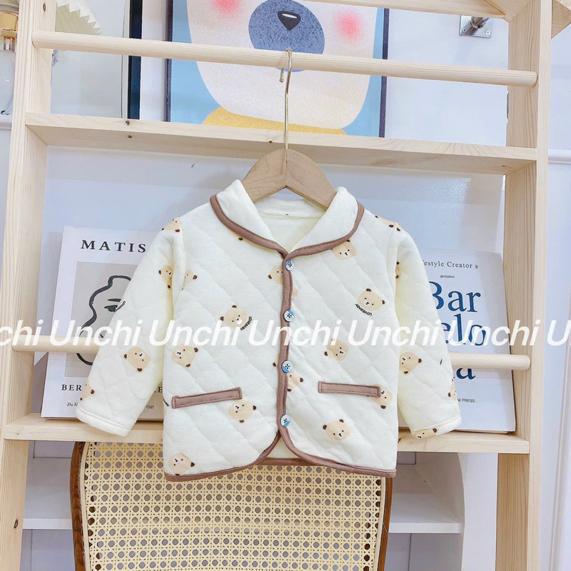 Áo khoác unchi trần bông cổ bẻ phong cách korea