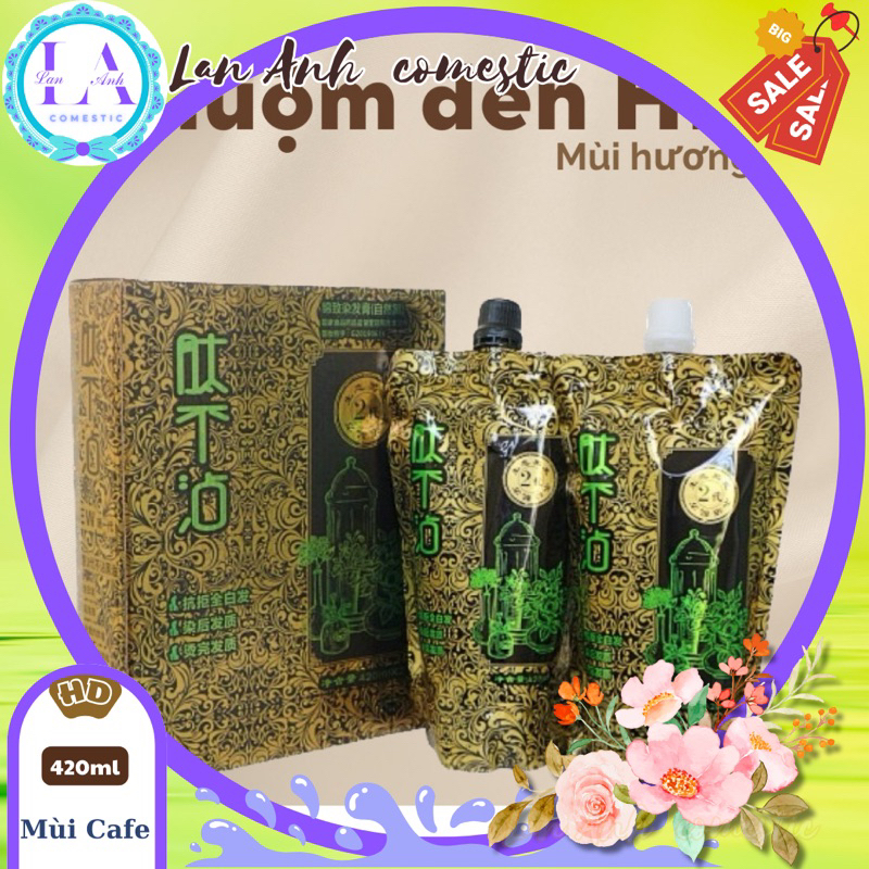 Nhuộm đen HD Không dính da đầu Nhuộm tóc đen tại nhà Nhuộm tóc màu đen tự nhiên Nhuộm đen cho người già Nhuộm tóc bạc