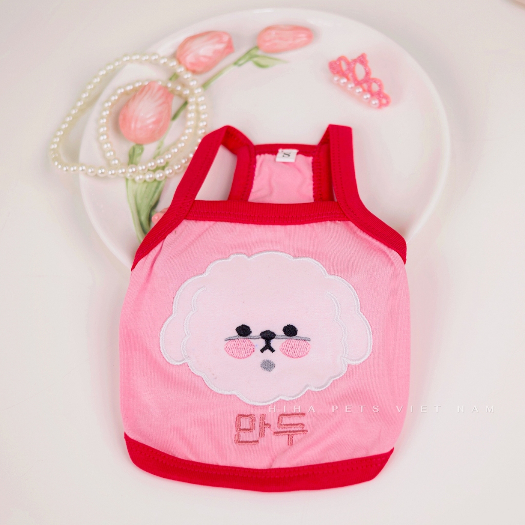 Áo Thun Cotton Dễ Thương Cho Chó Mèo Vải Cotton Mặc Dễ Thương Quần Áo Cho Thú Cưng Cao Cấp Hàn Quốc Hiha Pets.