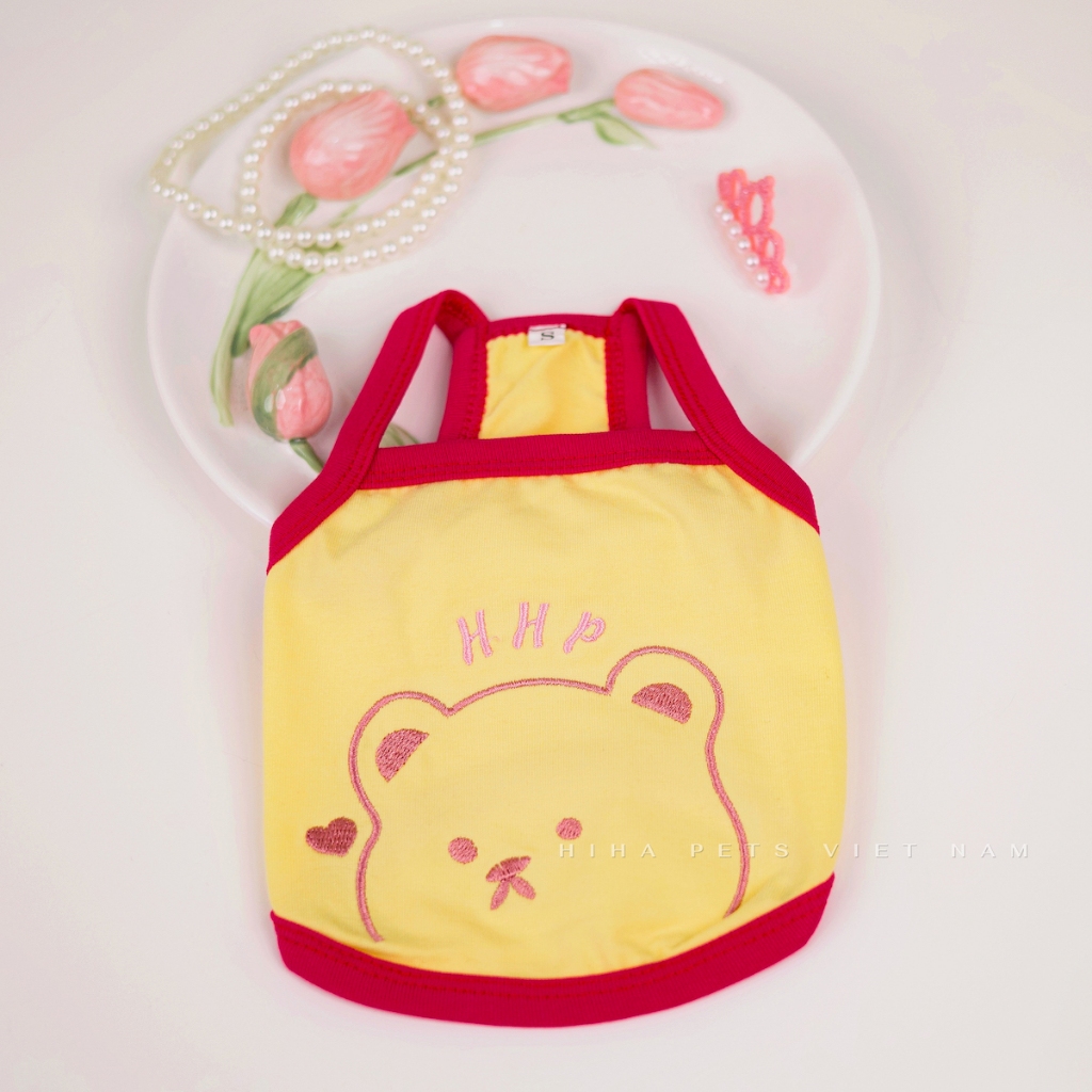 Áo Thun Cotton Dễ Thương Cho Chó Mèo Vải Cotton Mặc Dễ Thương Quần Áo Cho Thú Cưng Cao Cấp Hàn Quốc Hiha Pets.