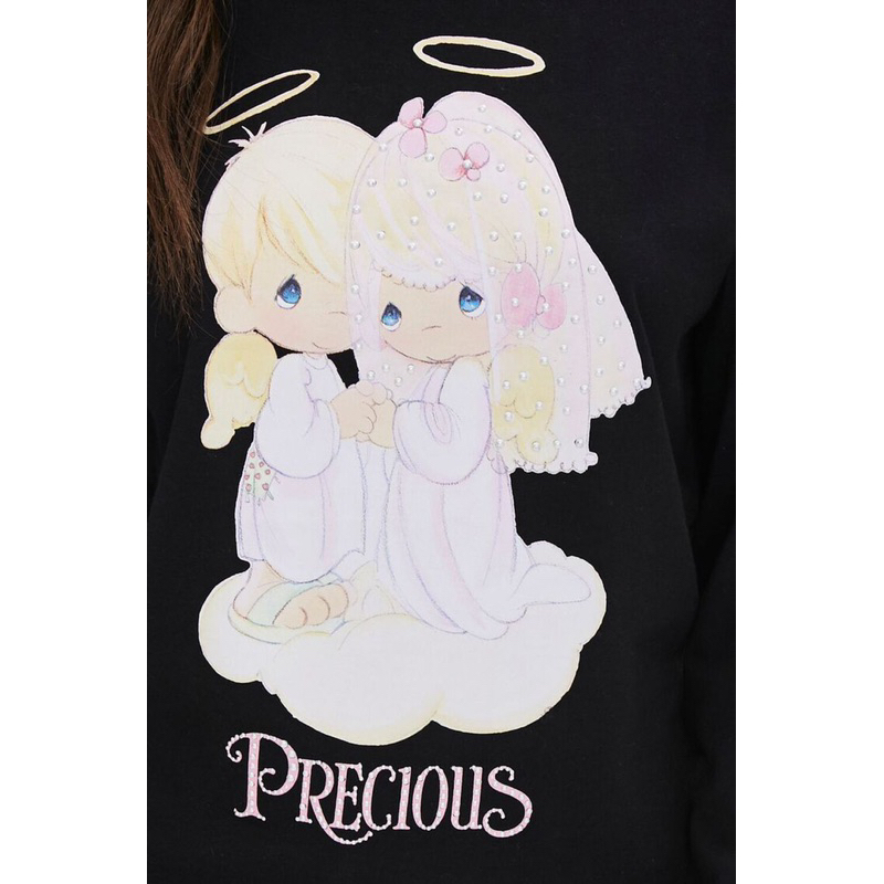 Áo thun tay dài in hoạt hình form rộng - Precious Moments Graphic Top