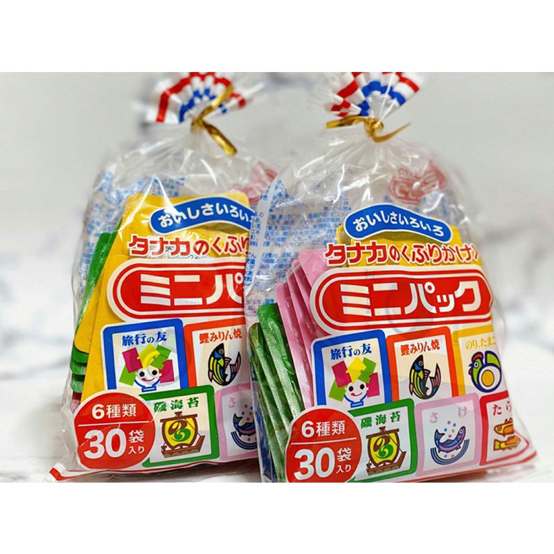 Gia vị rắc cơm Tanaka Food Nhật cho bé ăn dặm từ 9 tháng, full 6 vị CỰC NGON, túi 30 gói