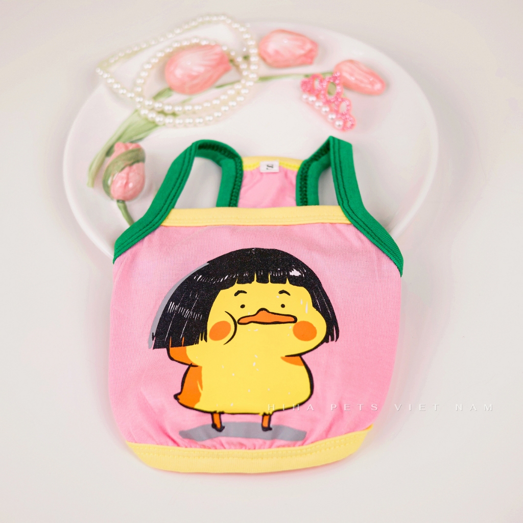 Áo Thun Cotton Dễ Thương Cho Chó Mèo Vải Cotton Mặc Dễ Thương Quần Áo Cho Thú Cưng Cao Cấp Hàn Quốc Hiha Pets.