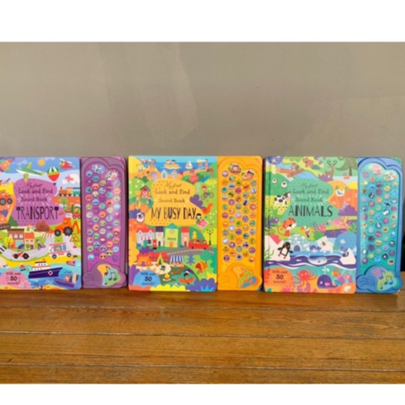 LITTLE WONDERS LOOK & FIND SOUND BOOK_sách âm thanh 50 nút cho bé mẫu mới 2023