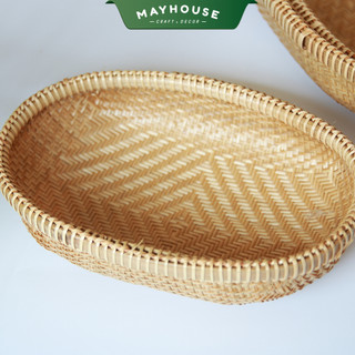 Rổ tre đựng rau củ, đan kỹ dày, xưởng MAYHOUSE, bền chắc không ẩm mốc, phụ kiện chụp ảnh, decor nhà bếp