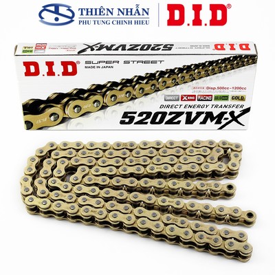 Sên moto DID 520ZVM-X x 120ZB X-Ring Gold (Super Street 500cc-1200cc) - Made in Japan