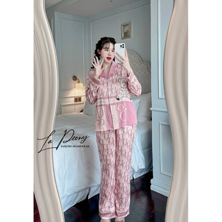 bộ lụa ngắn tay hãng CHOCO áo ngắn tay quần dài bộ mặc nhà đẹp bộ pijama cao cấp