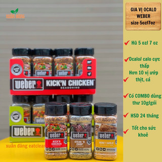Gia vị ăn kiêng 0 calo Weber LỌ TO (210-250G) (eat clean, keto, gymer, das, không đường)
