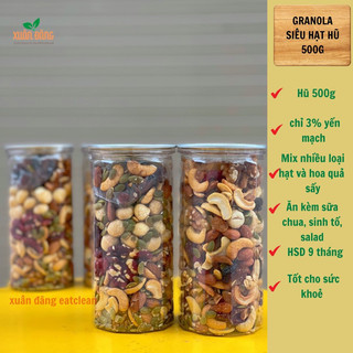 Granola siêu hạt 5% yến mạch, giảm cân, eatclean, healthy
