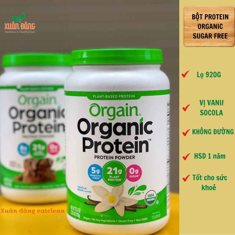 Bột Protein, thực vật hữu cơ Orgain Organic Protein nhập khẩu Mỹ -hỗ trợ ăn kiêng, ăn chay, giảm cân
