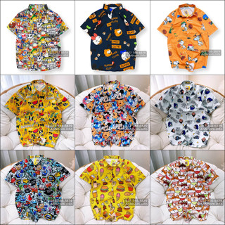 Áo Sơ Mi Hoạt Hình - Stickers Vịt Donald Chó Snoopy Hello Summer Mickey - Đồng Phục Đôi Nhóm Lớp Gia Đình Team Building
