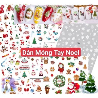 1 tấm dán trang trí móng tay noel - sticker dán móng tay noel
