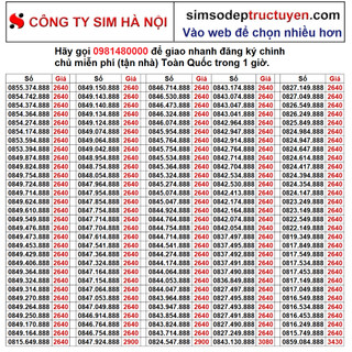 Sim số đẹp 888, 999, 666 giá rẻ