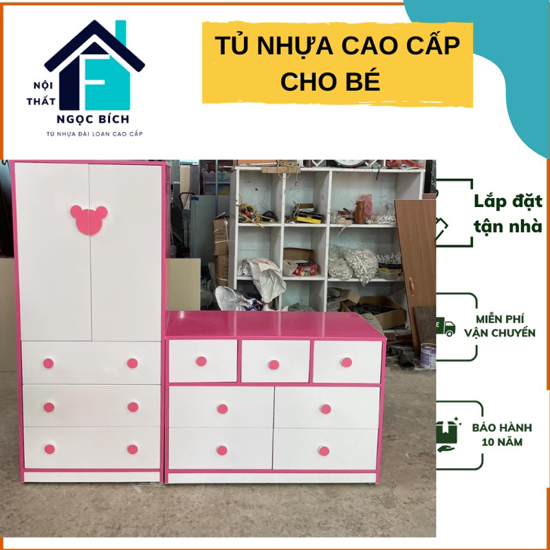 Tủ nhựa cho bé nhựa đài loan chịu lực Nội thất Bích Ngọc