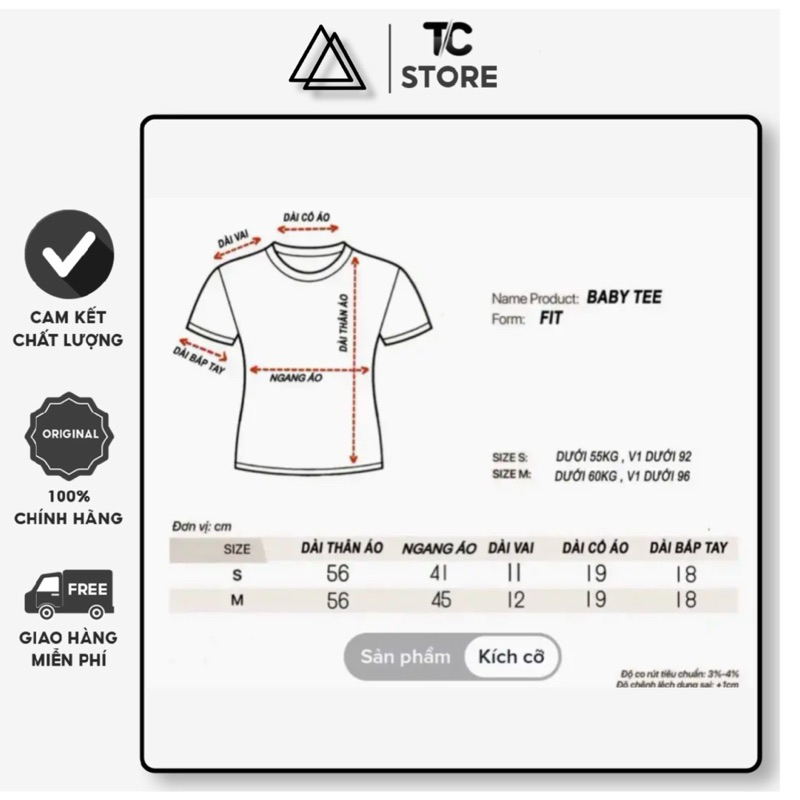 Áo thun Baby Tee nữ chất thun siêu đẹp