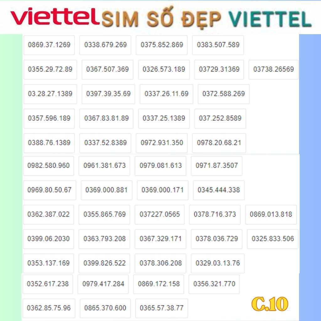 Sim Viettel Đẹp,Tự Chọn Số Đẹp 189,889,989,169,669,1389,8389,Sim Nguyên Kít,Đăng ký Chính chủ Miễn Phí