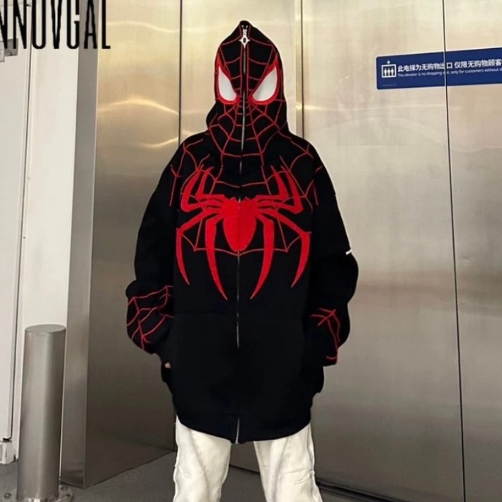 Áo khoác người nhện THÊU Mắt Nhìn Được , Hoodie Người nhện chùm đầu