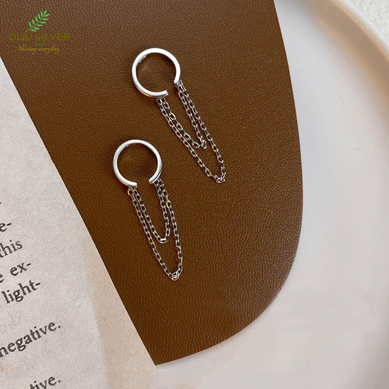 Bông Tai Bạc S925 Ear Cuff Kẹp Vành Khoen C Mắc Xích Trẻ Trung Cá Tính | Khuyên Tai Nữ Trang Sức Bạc Thời Trang