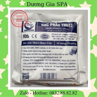 Gạc phẫu thuật, loại 8 lớp, gói 10 miếng