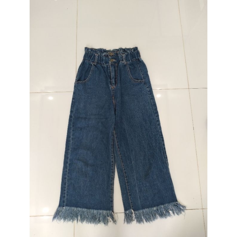 Jean ống rộng kiểu có chun eo 62_66 dài 88cm
