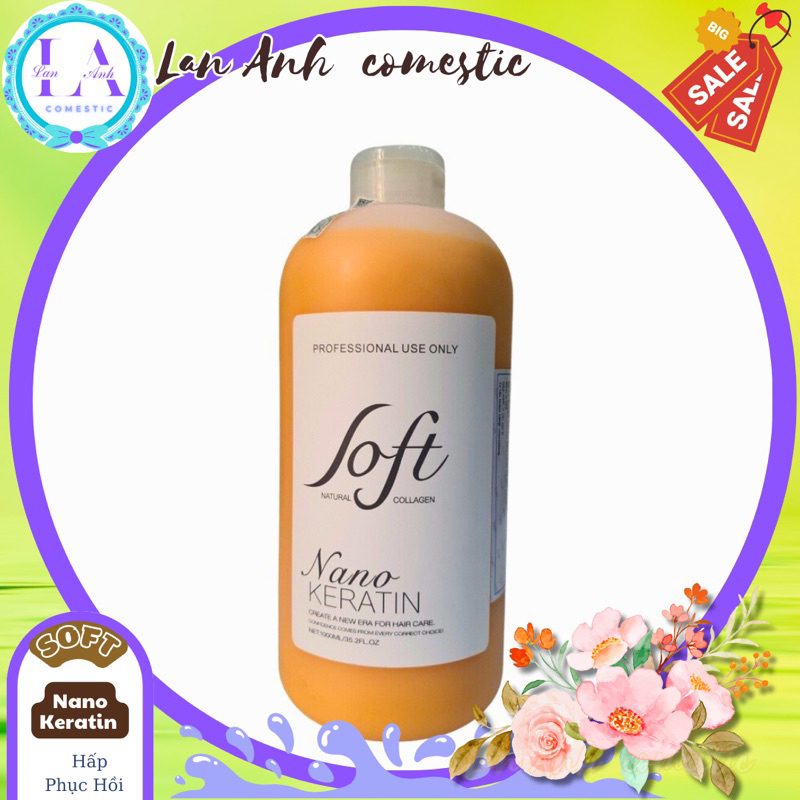Hấp hục hồi tóc Keratin Nano SOFT 1000ml Keratin thủy phân